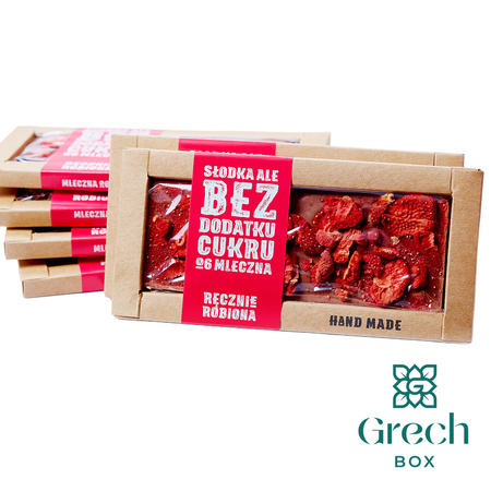 Mleczna czekolada bez dodatku cukru – truskawka